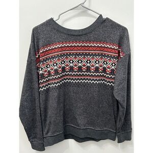 Cuddl Duds Fair Isle Knit Sweater Women's Small Lightweight Thermal Stretch